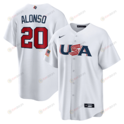 Pete Alonso 20 USA Baseball 2023 World Baseball Classic Jersey - White