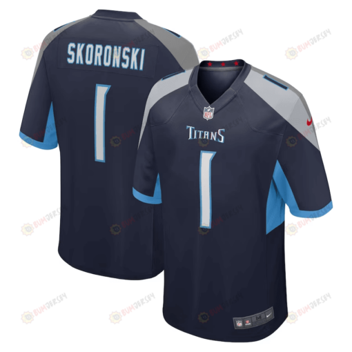 Peter Skoronski Tennessee Titans 2023 NFL Draft First Round Pick Game Jersey - Navy