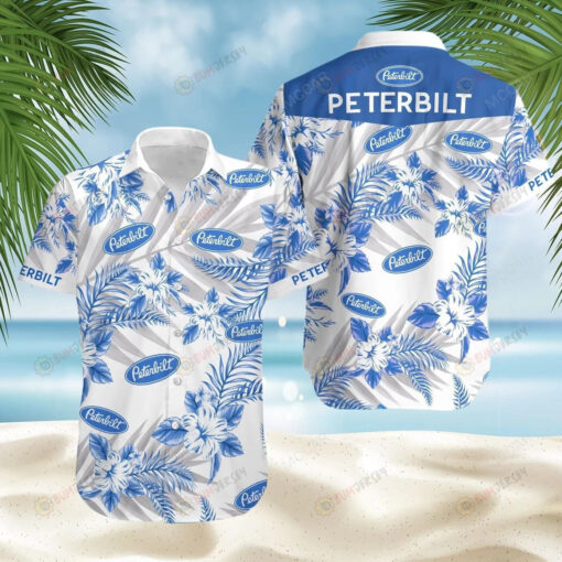 Peterbilt Floral Short Sleeve Curved Hawaiian Shirt