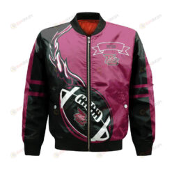 Peterborough Petes Bomber Jacket 3D Printed Flame Ball Pattern