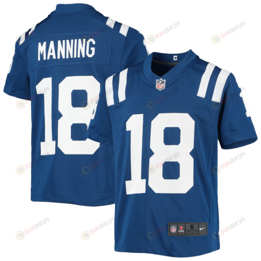 Peyton Manning 18 Indianapolis Colts Youth Retired Player Game Jersey - Royal