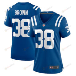 Pharaoh Brown 38 Indianapolis Colts Women's Game Player Jersey - Royal