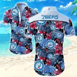 Philadelphia 76Ers Tropical Style Curved Hawaiian Shirt