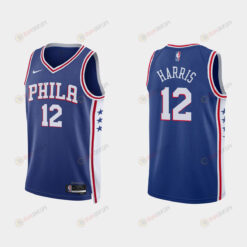 Philadelphia 76ers 12 Tobias Harris 2022-23 Icon Edition Royal Men Jersey