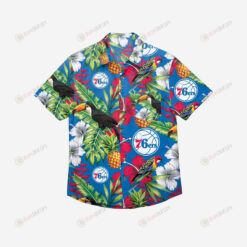 Philadelphia 76ers Floral Button Up Hawaiian Shirt