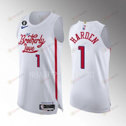 Philadelphia 76ers James Harden 1 White Jersey 2022-23 City Edition