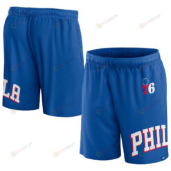 Philadelphia 76ers Royal Free Throw Mesh Shorts - Men