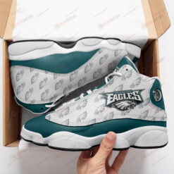 Philadelphia Eagles Air Jordan 13 Shoes Sneakers In White And Turquoise