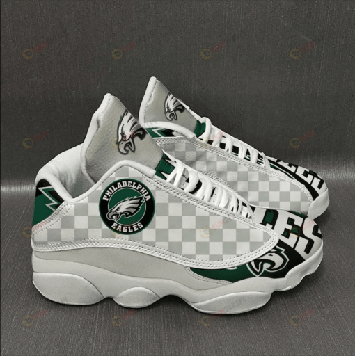 Philadelphia Eagles Air Jordan 13 Sneaker Shoes In Beige Green