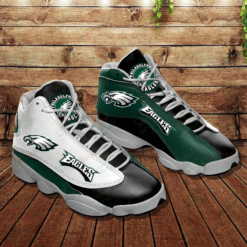 Philadelphia Eagles Air Jordan 13 Sneaker Shoes In Black Green White