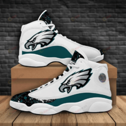 Philadelphia Eagles Air Jordan 13 Sneaker Shoes In White Teal
