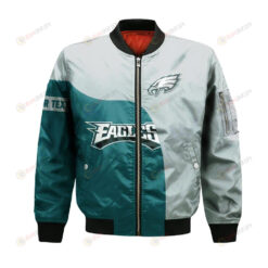 Philadelphia Eagles Bomber Jacket 3D Printed Curve Style Custom Text And Number