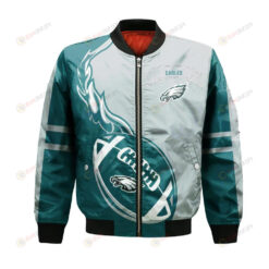 Philadelphia Eagles Bomber Jacket 3D Printed Flame Ball Pattern