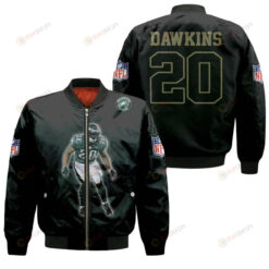 Philadelphia Eagles Brian Dawkins Pattern Bomber Jacket - Black