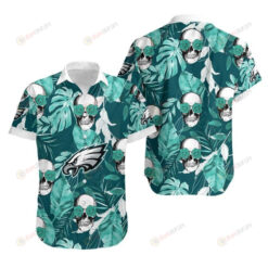 Philadelphia Eagles Coconut Leaves And Skulls ??3D Printed Hawaiian Shirt