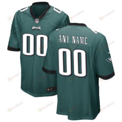 Philadelphia Eagles Custom 00 Game Jersey - Midnight Green