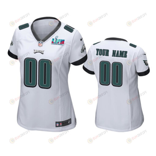 Philadelphia Eagles Custom 00 Super Bowl LVII White Game Jersey - Women