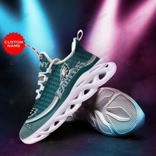 Philadelphia Eagles Custom Name 3D Max Soul Sneaker Shoes In Jade