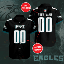Philadelphia Eagles Custom Name And Number Curved Hawaiian Shirt