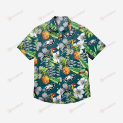 Philadelphia Eagles Floral Button Up Hawaiian Shirt