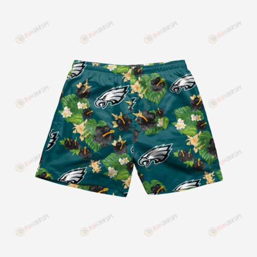 Philadelphia Eagles Floral Hawaiian Men Shorts Swim Trunks - Print Shorts