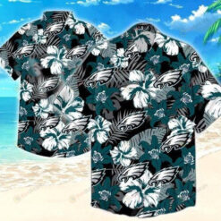 Philadelphia Eagles Hawaiian Shirt Palm Leaves Pattern