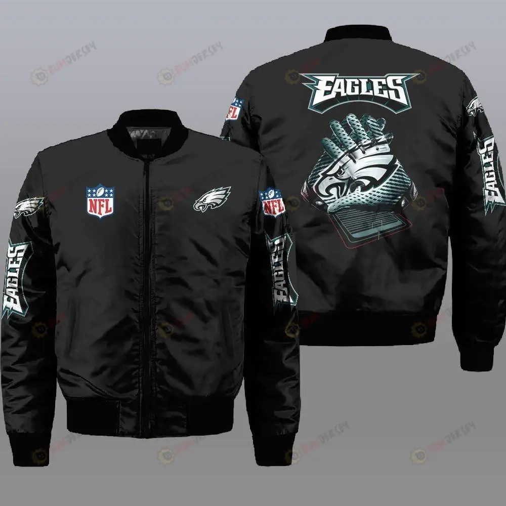 Philadelphia Eagles Logo Bomber Jacket - Black