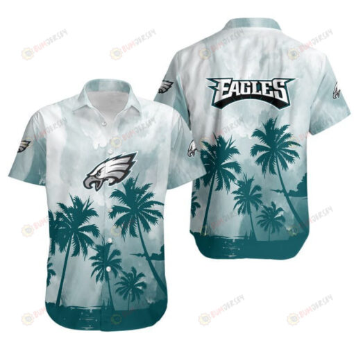 Philadelphia Eagles Logo Coconut Trees ??3D Printed Hawaiian Shirt