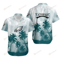 Philadelphia Eagles Logo Coconut Trees Hawaiian Shirt