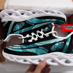 Philadelphia Eagles Logo Color Stripe Pattern Custom Name 3D Max Soul Sneaker Shoes