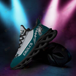 Philadelphia Eagles Logo Custom Name 3D Max Soul Sneaker Shoes In Gray Jade