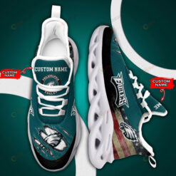 Philadelphia Eagles Logo Flag Pattern Custom Name 3D Max Soul Sneaker Shoes