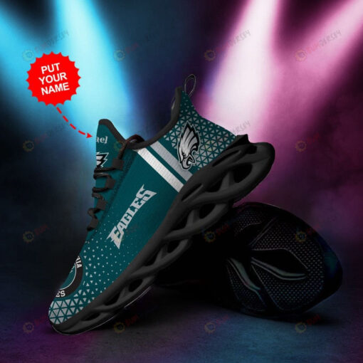 Philadelphia Eagles Logo Geometric Pattern Custom Name 3D Max Soul Sneaker Shoes