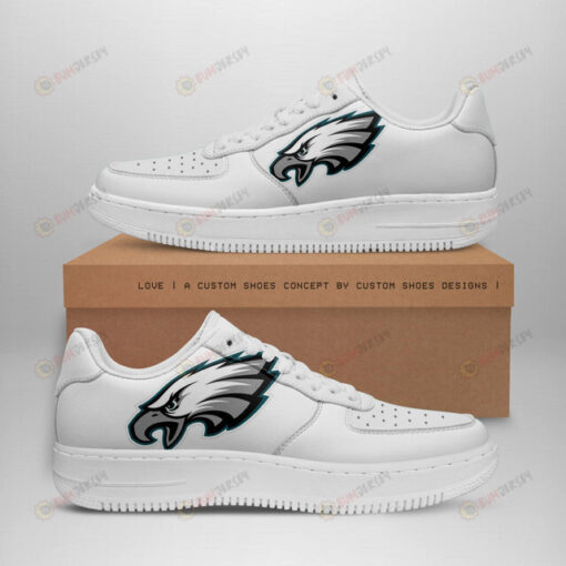 Philadelphia Eagles Logo Pattern Air Force 1 Printed In White