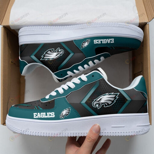 Philadelphia Eagles Logo Pattern Black Midnight Green Air Force 1 Printed