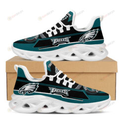 Philadelphia Eagles Logo Pattern Custom Name 3D Max Soul Sneaker Shoes In Black Green