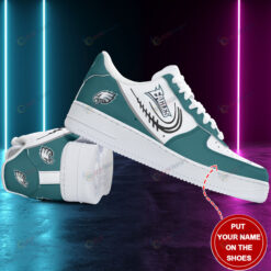 Philadelphia Eagles Logo Pattern Custom Name Air Force 1 Printed In Midnight Green