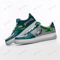 Philadelphia Eagles Logo Pattern Custom Name Midnight Green Gray Air Force 1 Printed