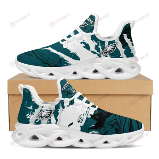 Philadelphia Eagles Logo Slick Pattern Custom Name 3D Max Soul Sneaker Shoes