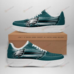 Philadelphia Eagles Logo Stripe Pattern Air Force 1 Printed In Midnight Green