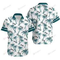 Philadelphia Eagles Logo White And Green Coconut Tree Hawaiian Shirt
