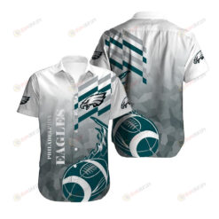 Philadelphia Eagles White And Green Fireball ??3D Printed Hawaiian Shirt