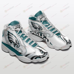 Philadelphia Eagles White Teal Air Jordan 13 Sneakers Sport Shoes