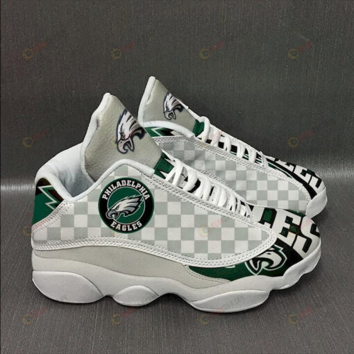 Philadelphia Eagles With Flannel Pattern Air Jordan 13 Shoes Sneakers