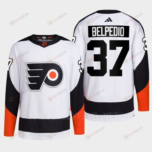 Philadelphia Flyers 2022 Reverse Retro 2.0 Louie Belpedio 37 White Primegreen Jersey Men's