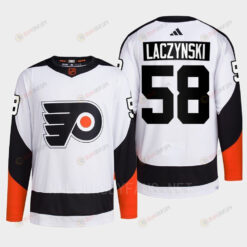 Philadelphia Flyers 2022 Reverse Retro 2.0 Tanner Laczynski 58 White Primegreen Jersey Men's