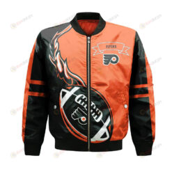 Philadelphia Flyers Bomber Jacket 3D Printed Flame Ball Pattern