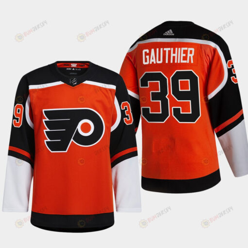 Philadelphia Flyers Cutter Gauthier 39 2022 NHL Draft Orange Jersey Reverse Retro