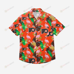 Philadelphia Flyers Floral Button Up Hawaiian Shirt