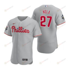 Philadelphia Phillies Aaron Nola 27 Gray 2022-23 World Series Jersey